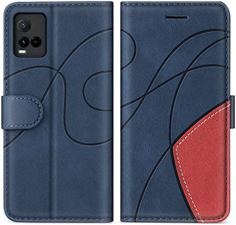 KKEIKO Coque pour Vivo Y21S / Vivo Y21 / Vivo Y33S, Portefeuille Etui en Cuir PU Coque pour Vivo Y21S / Vivo Y21 / Vivo Y33S, Antichoc Housse de Protection avec Fente Carte, Bleu Fiche Technique et Prix au Maroc
