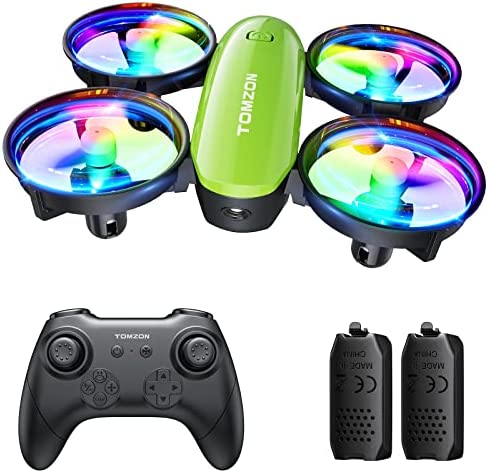 Tomzon A23 LED Mini Drone Enfant à Lumières Colorés 2 Batteries 18 mins Autonomie,Maintien d'Altitude/Mode Sans Tête/3D Flip/Auto-Rotation/Vol-Circulaire, Cadeau Noël Anniversaire Enfants Garçon Fille Fiche Technique et Prix au Maroc