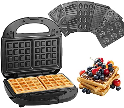 Appareil à Croque Monsieur 7 en 1, 750W Machine à Sandwich, Presse à Panini Électrique, Plaques Antiadhésives et Détachable, Gaufrier Grille-pain Thermostat Automatique Indicateur LED Fiche Technique et Prix au Maroc