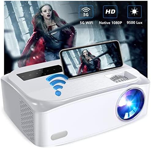Projecteur WiFi natif 1080P 9500 lumens pris en charge 2,4 G + 5 G WiFi 4 K, avec fonction zoom 300 ", compatible avec iPhone/Android/TV Stick/HDMI/VGA USB Fiche Technique et Prix au Maroc