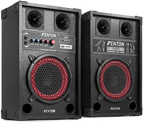 Skytec SPB-8 Pack Enceintes Amplifiées, Puissance maximale de 400 W, Haut-Parleur BassReflex, Entrées USB et SD, Lecture MP3, Connexion Bluetooth, Entrée RCA, Poignées de Transport Fiche Technique et Prix au Maroc