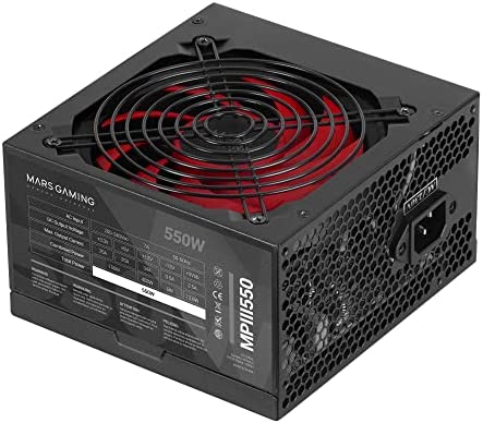 Mars Gaming MPIII550, Alimentation PC ATX 550W, 5 Ans de Garantie, Technologie AI-RPM Silencieuse, Efficacité 85%, Noir Fiche Technique et Prix au Maroc