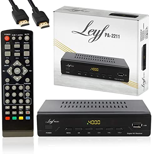 Leyf PA-2211 Décodeur TNT - Full HD 1080p - DVB-T2 - Tuner TNT - Décodeur TV (HDTV,SCART,USB) HD pour TV + HD câble Fiche Technique et Prix au Maroc
