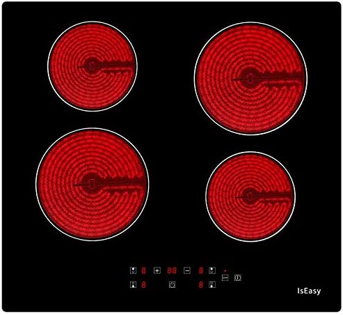 Plaque Vitrocéramique 4 Feuxs, Table de Cuisson Vitrocéramique 4 Foyers, Plaque de Cuisson Vitrocéramique Encastrable, Minuteur Multi-zones, 6000W Fiche Technique et Prix au Maroc