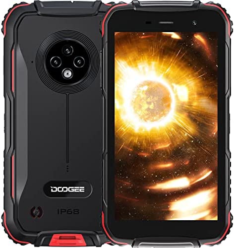 DOOGEE Telephone Portable Incassable, S35 (2022) 5,0 Pouces HD+, 3Go + 16Go(SD 512Go), 4350mAh, 13MP + 5MP Caméra, Android 11 Smartphone Incassable 4G, IP68 Antichoc Étanche/Dual SIM-Rouge Fiche Technique et Prix au Maroc