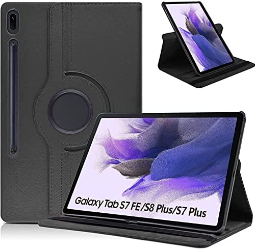KATUMO Housse pour Samsung Galaxy Tab S8 Plus/ S7 FE/ S7 Plus 12.4 Pouces (SM-X800/T736/T970) Cuir Coque avec Pivotant à 360° Support et Auto Réveil/Sommeil Ultra Mince Pochette Étui, Le Noir Fiche Technique et Prix au Maroc
