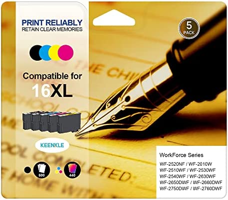 Multipack 16XL Cartouches d'encre Compatible pour Epson 16XL 16 XL pour Epson Workforce WF-2630 WF-2760 WF-2660 WF-2540 WF-2750 WF-2510 WF-2650 WF-2530 WF-2010 (2 Noir, 1 Cyan, 1 Magenta , 1 Jaune) Fiche Technique et Prix au Maroc