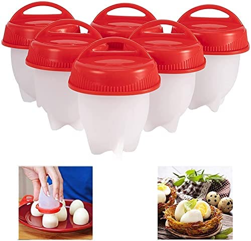 Cuiseur à œufs en silicone sans coquille d'œufs, moule d'œufs anti-adhésif pour coque dure coque Moins d'œufs, pour vapeur et four BPA gratuit, 6 ensembles pour cadeau de Pâques Fiche Technique et Prix au Maroc