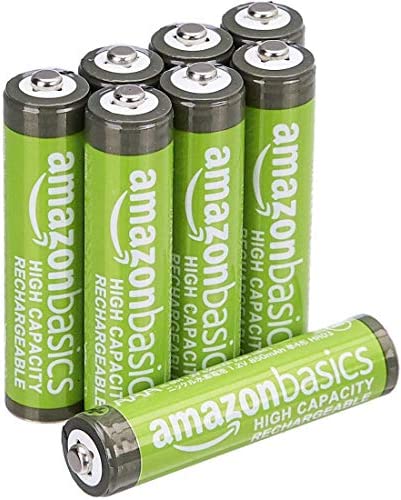 Amazon Basics Piles Rechargeables AAA Haute capacité, 850 mAh, pré-chargées - Lot de 8 Fiche Technique et Prix au Maroc