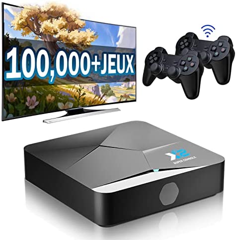 Kinhank Console de Jeux Rétro Intégrant 100,000+ Jeux Classiques, Android 9.0/EmuELEC 4.5 Systems Console de Jeu Vidéo pour 4K Sortie, 2 Contrôleurs sans Fil, Compatible 70+ émulateurs . X2-256GB Fiche Technique et Prix au Maroc