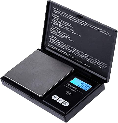 Zacro Balance de Poche - Haute Précision Balance de Cuisine 200gx0.01g, Portable Mini Balance de Bijoux Livré avec 2 piles (Noir profond) Fiche Technique et Prix au Maroc