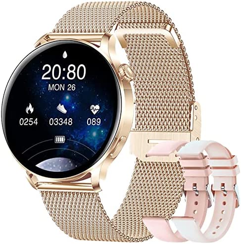 Montre Connectée Femme, Smartwatch Appels Bluetooth - 1,28 Pouces Sport Écran Tactile Bracelet Connectee avec Moniteur de Sommeil Fréquence Cardiaque Podomètre GPS Fitness Tracker pour Android iOS Fiche Technique et Prix au Maroc