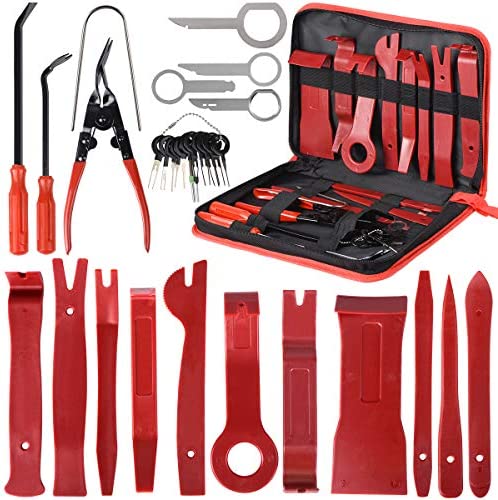 30PCS Outils pour Garnitures Outils Démontage Installation Garniture Intérieure Outils pour Garnitures Panneau de Porte Autoradio Kit Garniture Voiture avec Un Sac Fiche Technique et Prix au Maroc