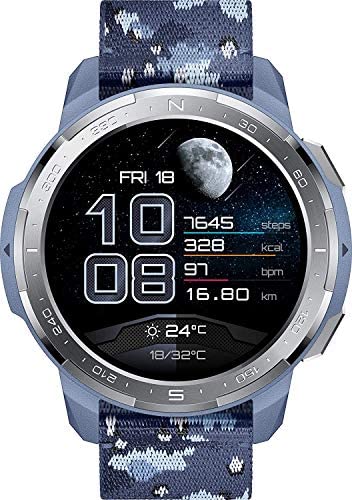 HONOR Watch GS Pro - Montre connectée - Moniteur de fréquence Cardiaque et de Stress – GPS intégré – Appels mains-libres – 4 Go de mémoire interne – Bleu Fiche Technique et Prix au Maroc