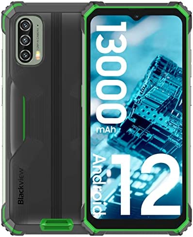 Blackview Téléphone Portable Incassable, BV7100(2022) 13000mAh(33W) 10Go+128Go/SD-1To, Android 12 Helio G85, Écran 6.58''FHD+,12MP+8MP,Téléphone Incassable,NFC/Fingerprint/4G Dual SIM/Face ID/GPS Fiche Technique et Prix au Maroc