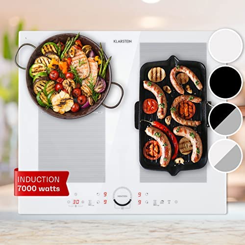Klarstein Plaque Induction 7000W, Plaque de Cuisson Electrique à Induction, Plaque Induction Encastrées 4 Feux, Tables de Cuisson Encastrable, Contrôle Tactile, Rechaud Electrique pour la Cuisine Fiche Technique et Prix au Maroc