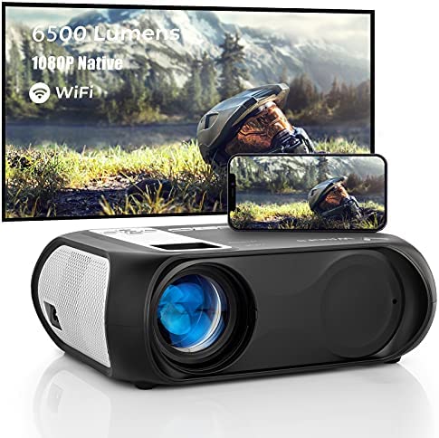 Mini Videoprojecteur,Beamer Full HD WLAN 2.4G / 5.0G WiFi, Mini Beamer 6500 Lumens, Projecteur Portable Compatible avec TV Stick Smartphone Arc/VGA/USB/TF/AV, Vidéo Beamer pour Home Cinéma Fiche Technique et Prix au Maroc