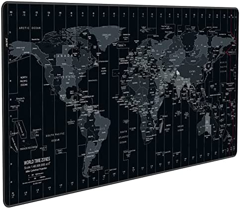 JIALONG Tapis de Souris Gaming Mouse Pad Multifonction XXL Grand sous Main Bureau 900x400 avec Design Personnalisé pour Jeux et Bureau - Noir Map Monde Fiche Technique et Prix au Maroc