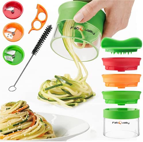 fabquality Offre SPÉCIALE 1 Jour - 3 Lames Spiralschneider la Main pour Gemüsespaghetti Pomme de Terre - avec Un Faisceau Kochbuch et Contient Les Bürste pour Les opérations de Nettoyage - Fiche Technique et Prix au Maroc