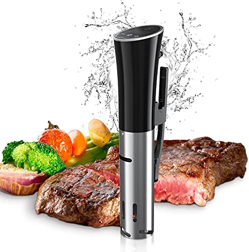 Sandoo Cuiseur Sous Vide,1200W thermoplongeur sous vide,IPX7 Imperméable à l'eau,Calculateur d'Immersion de Cuisinière,Cuisinière Thermostat Réglable,Contrôle Précis pour Viande,Oeuf,Légumes HA1097 Fiche Technique et Prix au Maroc