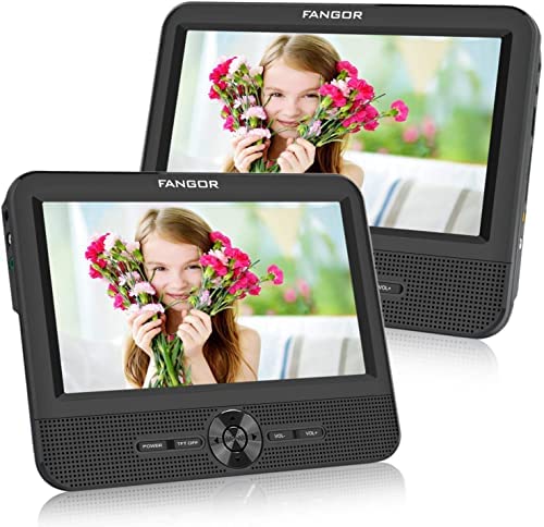 FANGOR Lecteur DVD de voiture 7,5 pouces - 2 écrans - Appuie-tête portable - 1024 x 600 - Double écran - Batterie de 5 heures - Prise en charge USB/SD/AV IN&Out (1 hôte + 1 esclave) Fiche Technique et Prix au Maroc