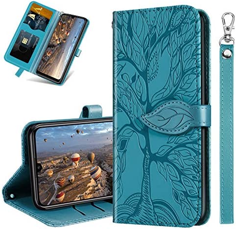 MRSTER Coque pour Samsung Galaxy A20e Rabat Étui, Samsung A20e Protection Housse en Cuir PU, Coques Portefeuille pour Samsung Galaxy A20e. RX2 Tree Blue Fiche Technique et Prix au Maroc