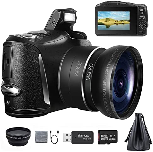 NBD Appareil Photo numérique, Appareil Photo Compact 4K 48MP autofocus avec Objectif Grand Angle Carte SD 32 Go, Zoom numérique 16X écran 3,0 Pouces, appareils Photo pour débutants en Photographie Fiche Technique et Prix au Maroc