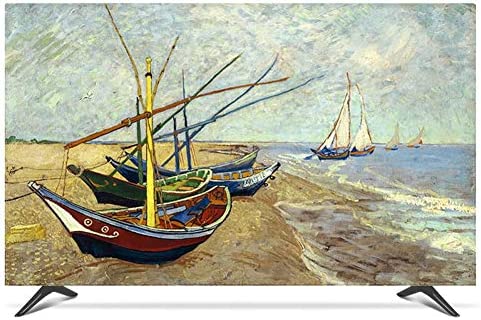 22-80 Pouces Housse de Télévision Polyester Antipoussière aux Couleurs Vives Housse de Protection pour TV pour LCD LED, Peinture à l'huile Motif Tv Couverture Anti-poussière In(Color:bateau,Size:43in) Fiche Technique et Prix au Maroc