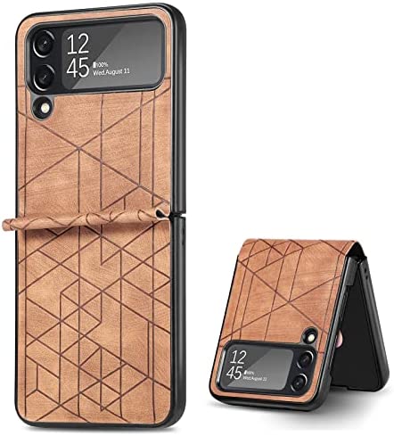 COQUE Galaxy Z Flip 4 5G,Étui de Protection pour Carte en Cuir Ultra Mince et Magnifique,Housse de téléphone Pliable pour Samsung Galaxy Z Flip 4 5G-Marron Fiche Technique et Prix au Maroc