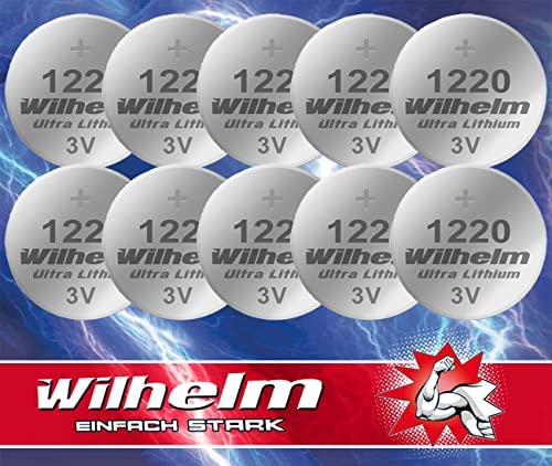 Wilhelm DL1220 Lot de 10 piles bouton au lithium CR1220 3 V 40 mAh Ø 12 x 2 mm Fiche Technique et Prix au Maroc