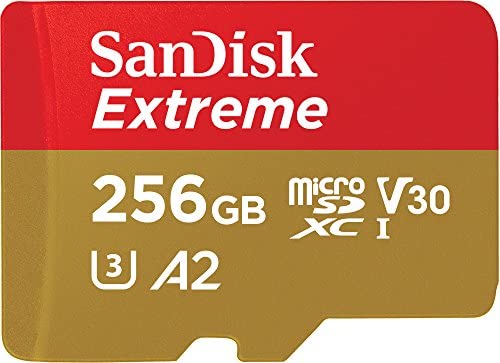 SanDisk Extreme Carte Mémoire MicroSDXC 256 Go + Adaptateur SD avec Performances Applicatives A2 Jusqu'à 190 Mo/s/130 Mo/s, Classe 10, U3, V30 Fiche Technique et Prix au Maroc