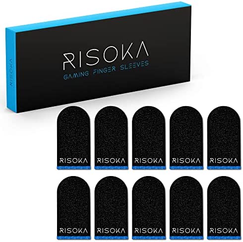 RISOKA ® Gaming Finger Sleeves 10 pièces - pour Le Jeu Mobile - PUBG Mobile Gaming Finger Sleeve - Gants pour Les Doigts - Téléphone Portable Pouce Trigger Touchscreen Fiche Technique et Prix au Maroc