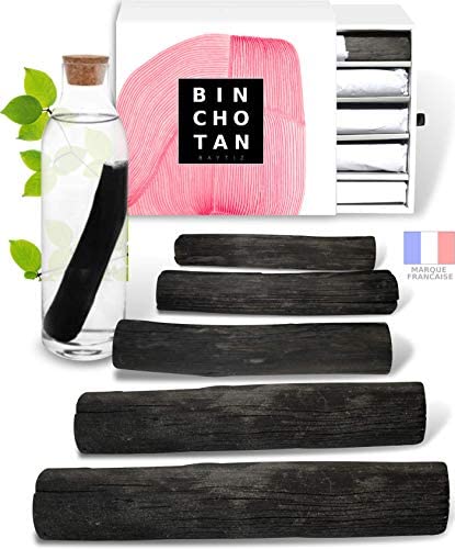 Puissant Filtre à Eau Végétal au Charbon Actif - Baton de Binchotan Bio x5 - Purifier l' Eau du Robinet - en Bois Naturel - Carafe Bouteille - Vrai Purificateur Verre Écologique Filtrante Filtres Fiche Technique et Prix au Maroc