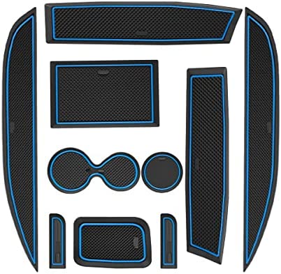 MARCHFA Lot de 10 Tapis Anti-poussière pour Clio 4 2013-2019 - Accessoires personnalisés pour Porte-gobelet, Console Centrale, Porte, Sac, Bordure Bleue Fiche Technique et Prix au Maroc