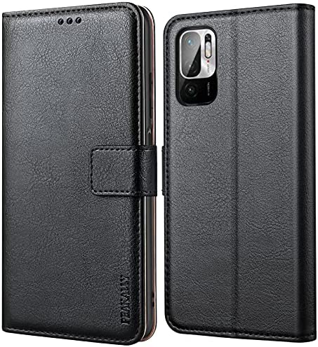 Peakally Coque pour Xiaomi Redmi Note 10 5G / Poco M3 Pro 5G, Housse de Protection Etui à Rabat Premium en Cuir PU [Pochette de Portefeuille] [Fermeture Magnétique]-Noir Fiche Technique et Prix au Maroc