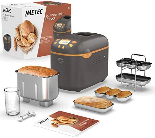 Imetec La Panetteria +Zero Glu - Machine à Pain, Ciabatta, Petits Pains, Pâte à Pizza, Gâteau, Confitures Avec ou Sans Gluten - 20 Programmes Automatiques, Levage Contrôlée, Sans BPA + Livre Recettes Fiche Technique et Prix au Maroc