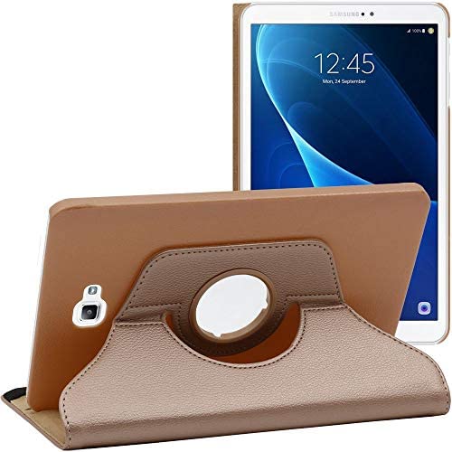 ebestStar - Coque Compatible avec Samsung Galaxy Tab A6 A 10.1 (2018, 2016) T580 T585 Housse Protection Etui PU Cuir Support Rotatif 360, Or/Doré [Appareil: 254.2 x 155.3 x 8.2mm, 10.1''] Fiche Technique et Prix au Maroc