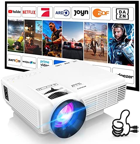 Projecteur HI-04 1080P Full HD Supportée, AKATUO Bluetooth Vidéoprojecteur, Mini Rétroprojecteur 7000Lumen, Compatible avec TV Stick Smartphone HDMI USB AV, Projecteur Home Cinéma, Blanc Fiche Technique et Prix au Maroc
