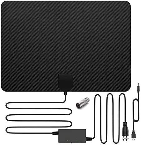 EasyULT Antenne TV Intérieur Puissante, Antenne TNT avec Amplificateur de Signal, 350 Miles Gamme HDTV Antenne 1080P HD 4K VHF UHF FM, 4 Mètres Câble Coaxial Fiche Technique et Prix au Maroc