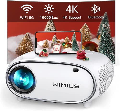 Vidéoprojecteur 5G WiFi Bluetooth 10000 Lumens, WiMiUS Projecteur Full HD 1080P Rétroprojecteur 4K Supporté Réglage 4P Projecteur WiFi Portable Home Cinéma pour Phones,TV Stick/Box,PS5 HDMI USB AV Fiche Technique et Prix au Maroc