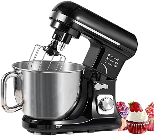 Robot Pâtissier, Batteur sur socle avec double crochet pour la cuisson, mélangeur à gâteau de cuisine électrique à 6 vitesses + P avec bol de 5 L, crochet à pâte, batteur et fouet, 1000 W Fiche Technique et Prix au Maroc
