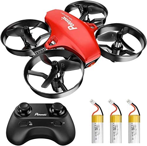 Potensic Mini Drone A20 pour Enfant Hélicoptère avec 3 Batteries, Télécommandé 3 Vitesses Réglables, Maintien de l'altitude, Un Bouton de Décollage/Atterrissage Jouet Cadeau pour Débutants Rouge Fiche Technique et Prix au Maroc