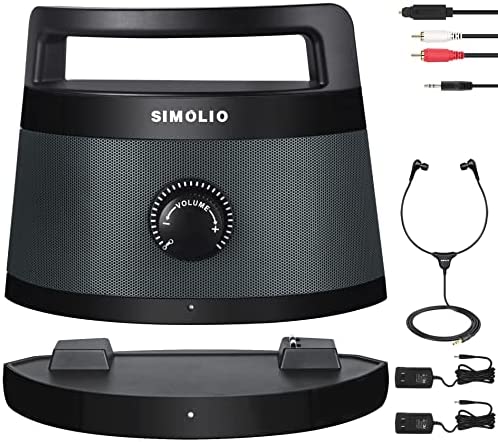 SIMOLIO Enceinte TV Portable Smart TV, Enceinte TV Amplifiée sans Fil, Enceinte Télévision Regarder la Télé sans Volume Excessif, Enceinte TV pour Malentendants, Personnes Âgées et Seniors,Portée 30m Fiche Technique et Prix au Maroc