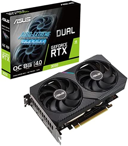 ASUS DUAL NVIDIA GeForce RTX 3050 OC Edition – Carte graphique (8GB GDDR6, PCIe 4.0, HDMI 2.1, DisplayPort 1.4a, 2-slot, Ventilateurs axiaux, 0dB) Fiche Technique et Prix au Maroc