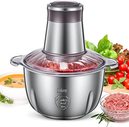 FOHERE Hachoir Électrique, Mini Hachoir à Viande Electrique 2.5L avec 4 Lames en Inox, Hachoir Ail Electrique Multifonction pour Viande, Légumes, Oignon et Fruits, 2 Niveaux de Vitesse Fiche Technique et Prix au Maroc