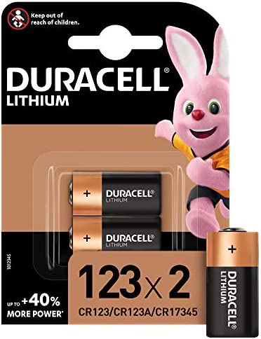 Duracell 123 Pile lithium haute puissance 3V, lot de 2 (CR123 / CR123A / CR17345), pour caméras Arlo, capteurs, verrous sans clé, flashs photo et lampes de poche Fiche Technique et Prix au Maroc