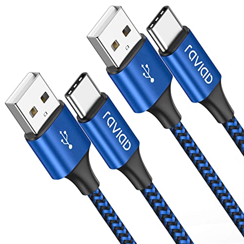 RAVIAD Câble USB C [2M, Lot de 2], Cable USB C Charge Rapide Nylon Tressé 3A Chargeur Type C pour Samsung Galaxy S21 S20 S8 S9 S10 A50 A51 A20e, Huawei P40 P30 P20, Redmi Note 10- Blu Fiche Technique et Prix au Maroc