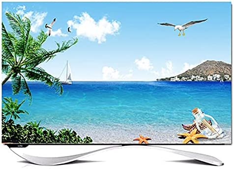 XIFENG Intérieur TV LCD Housse Anti-poussière Tissu Mural Écran Incurvé Bureau Universel Salon Décoration Affichage à Cristaux Liquides TV Écran Housse De Protection(Size:55in,Color:B1178) Fiche Technique et Prix au Maroc