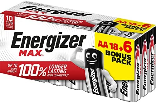 Energizer - Max, Pack de 18+6 Piles AA, Longue durée pour Un Usage Quotidien, sans sulfatation et durée de Vie de 10 Ans Fiche Technique et Prix au Maroc