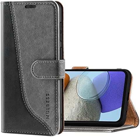 Mulbess Coque Rabat pour Samsung Galaxy A23 / M13 / M23 [4G / 5G], Folio Étui Pochette, Housse Téléphone, Support Stand Fonction, Synthétique Cuir, Fentes pour Cartes, Élégant Gris Fiche Technique et Prix au Maroc
